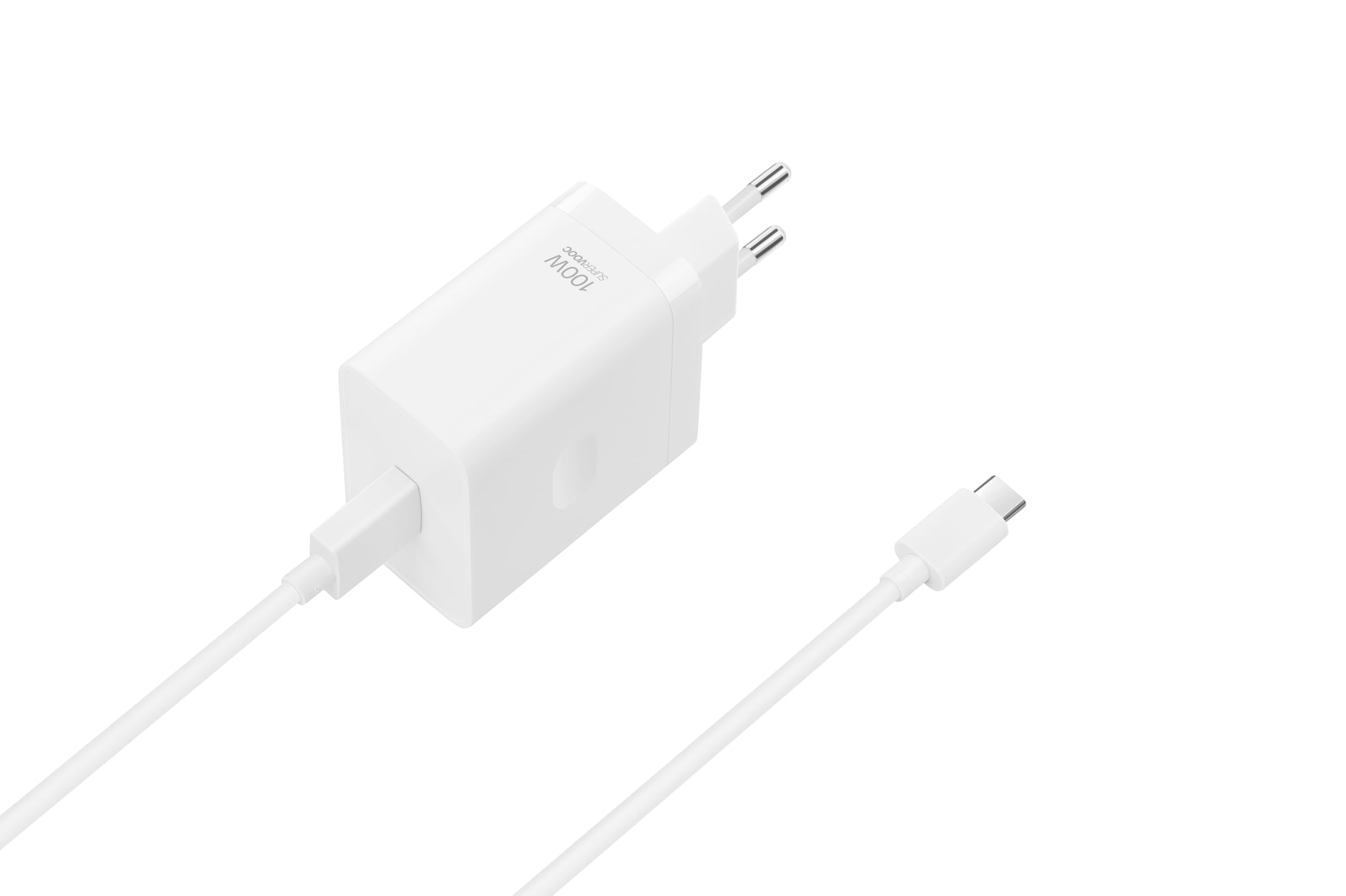 OPPO Cargador SUPERVOOC 100W - USB, Carga Rápida, Cargador Original OPPO, Cable Incluido - Blanco