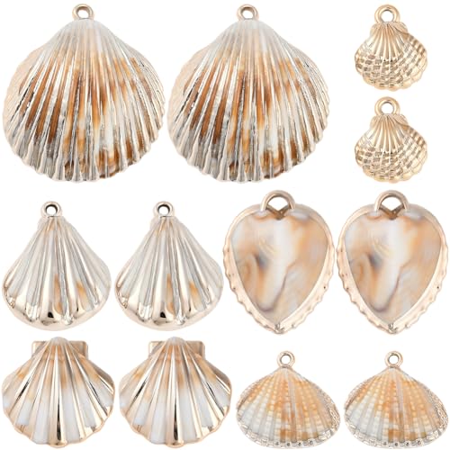 Breloques coquillage festonné en acrylique marron pour bijoux SUNNYCLUE