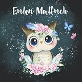 Eulen Malbuch: 55 Eulen Illustrationen zum Ausmalen und Gestalten - Lisa Siemens 