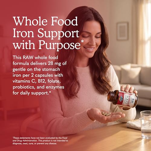 Garden of Life Vitamin Code Healthy Blood - Iron Supplement for Women, 60 Vegan Capsules, with Vitamins B, C, Trace Minerals, Fruit Veggies, Probiotics - for Energy and Anemia Support - image 2