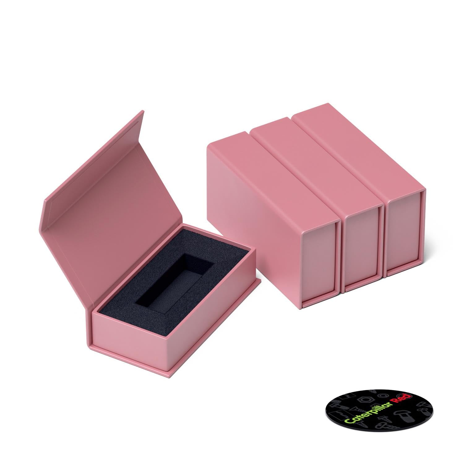 4X Magnetic USB Presentation Gift Boxes, Baby Pink, Flash Drives, Removable Drives, Wedding Presentation Gift Box - Image 3