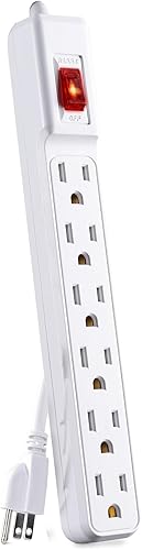 Miniatura 3 de CyberPower GS60304 Regleta de alimentación, 6 tomas, cable de alimentación de 3 pies, color blanco