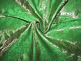  The Yard Brocades/jacquard Tissu en brocart de soie Vert x doré métallisé 111,8 cm