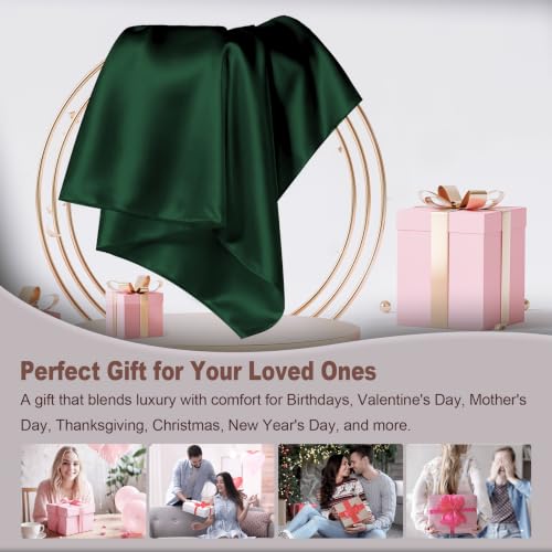 Image of LYSHIN Silk Pillow Cases 2 Pack King Size with Zipper, Olive Green | 19 Momme Mulberry Silk Pillowcase for Skin and Hair, Anti-Acne, Hypoallergenic, Cooling, Beauty Sleep, Gifts for Women