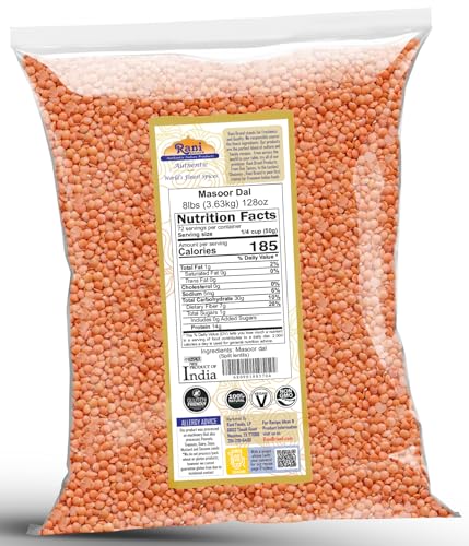 Image of Rani Masoor Dal (Indian Red Lentils) Split Gram 128oz (8lbs) 3.63kg Bulk ~ All Natural | Gluten Friendly | NON-GMO | Kosher | Vegan | Indian Origin