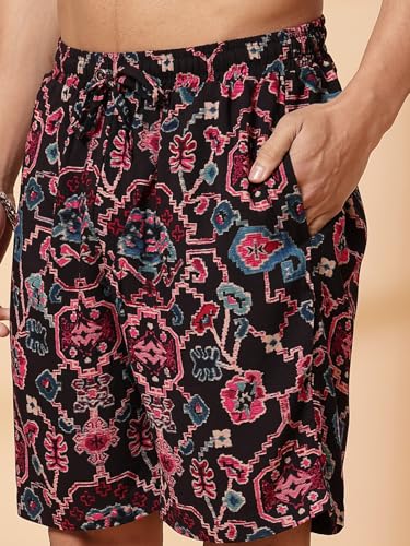 Image of Rigo Printed Co-Ord Set for Men's | Casual Shirt & Shorts Night Suit Set | Lounge-wear Nightdress Pajama Set for Men's | Night Wear, Beach Wear, Vacation Wear Outfit
