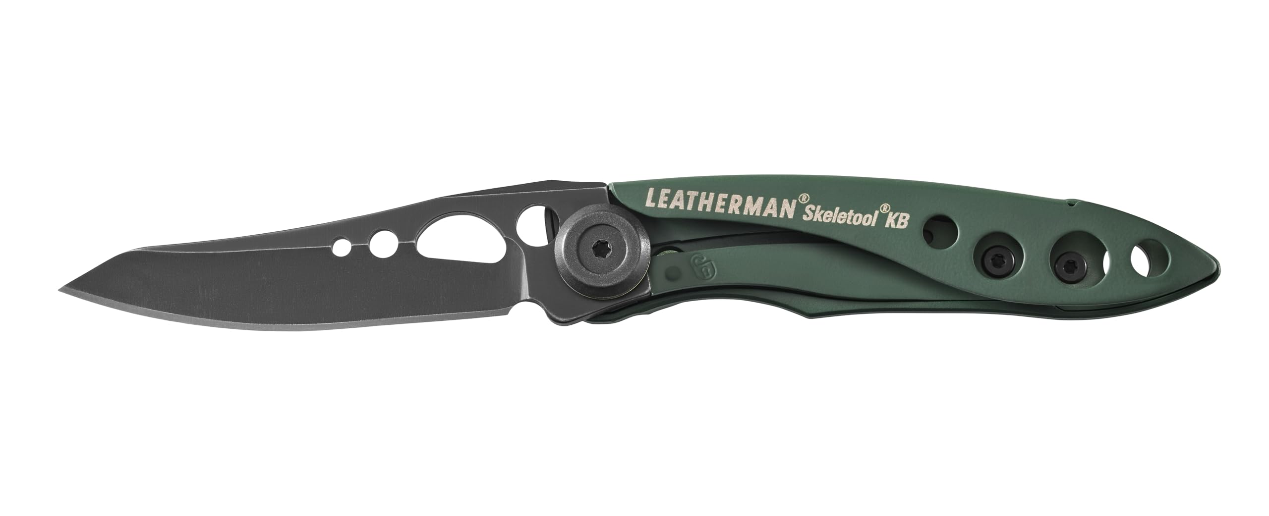 Leatherman Skeletool KB - Navaja de Bolsillo Negra con Hoja de Acero Inoxidable y Abrebotellas, Verde Oscuro