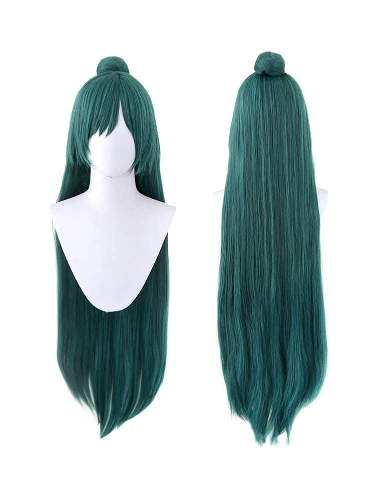DAZCOS Women's Sailor Pluto Meiou Setsuna Cosplay Wig for Anime Halloween Costume (green)