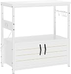 Bestier 20-29 Gallon Aquarium Stand with Power Outlets, Metal Long Fish Tank Stand with Storage Cabinet, 31.5" Lx15.7" W Reptile Terrarium Stand with Horizontal Gold Line, 350LBS Capacity (White)
