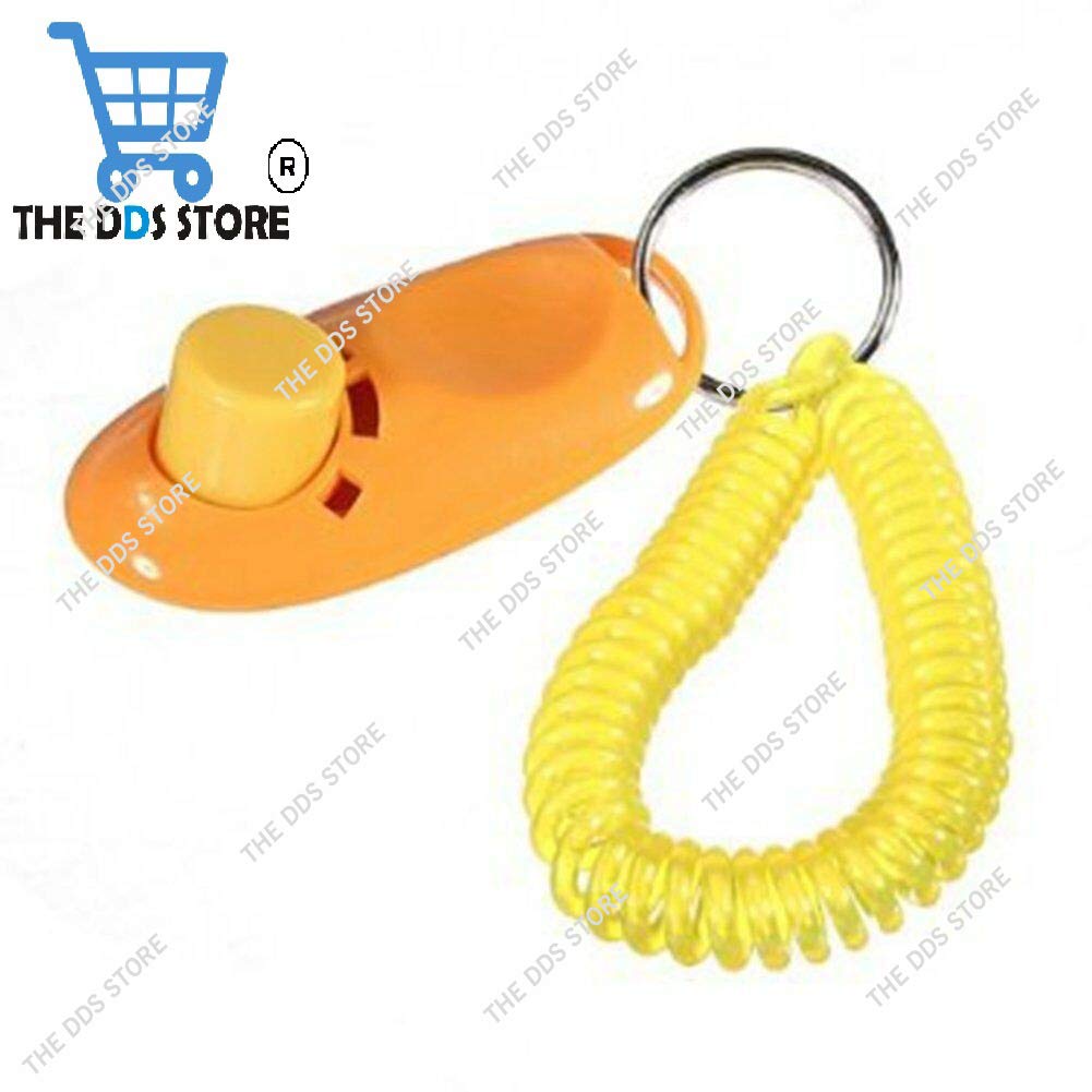 THE DDS STORE Pet Dog Training Clicker Big Button clicker with Wrist Band Strip for Clicker Training Professional Dog Cat Bird Puppy Pet Training Clickers, 1 Piece - Color May Vary 4
