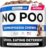 STRELLALAB No Poo Chews for Dogs – Helps Stop Poop Eating, Coprophagia Support with Probiotics, Digestive Enzymes & Fresh Breath (Turkey)