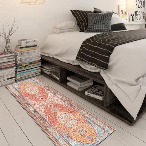 Alfombra rosa de pasillo y cocina lavable de 70x200 cm 3