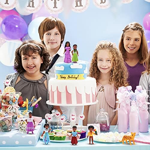 simyron Encanto Figurine Playset 7 Pcs Encanto Doll Figures Birthday Party Supplies Cake Toppers Cake Decorations Mini Figures Set for Girls Kids Ages 3