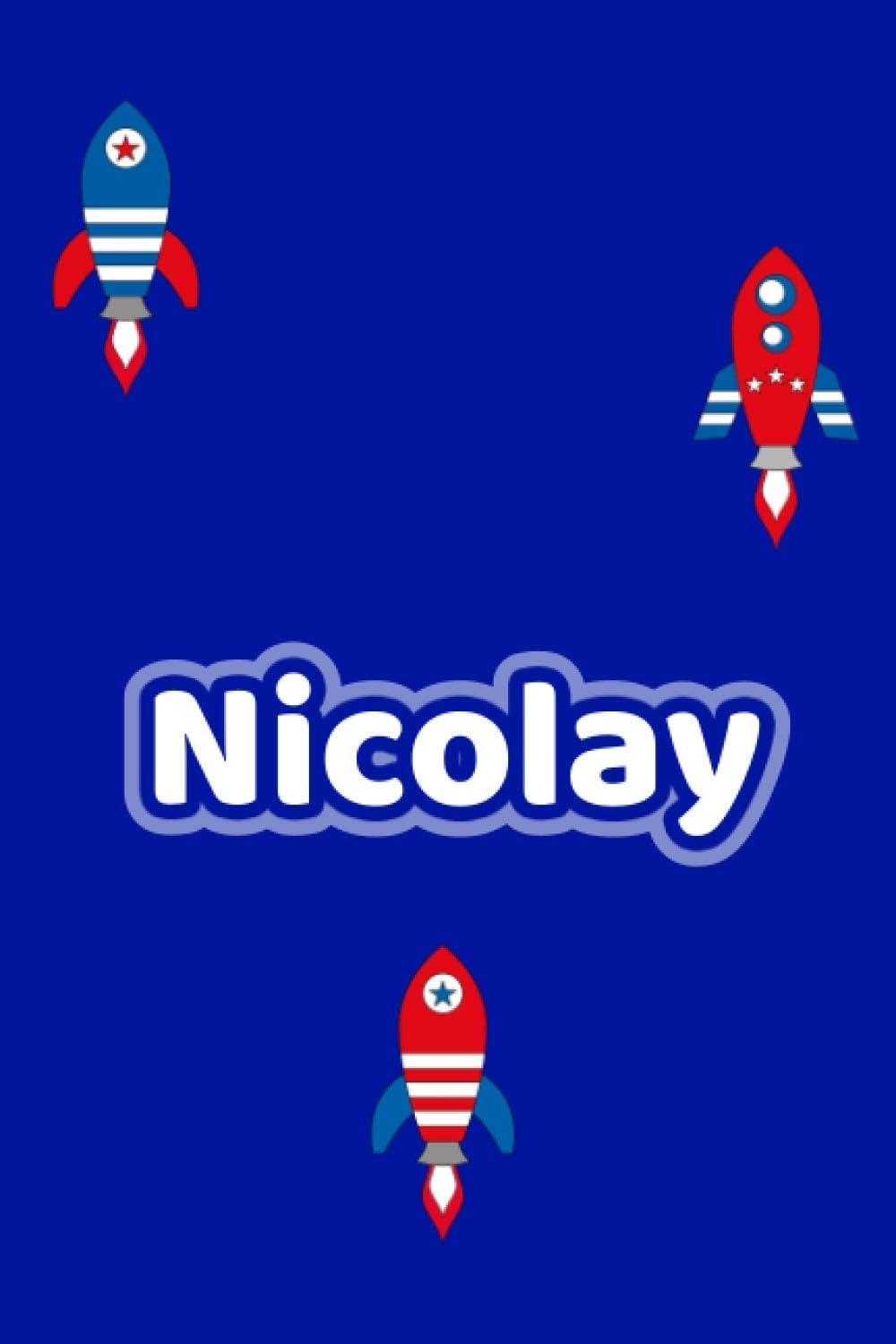 Nicolay: Personalisiertes Vornamen Notizbuch / Tagebuch - 120 Seiten - Punkteraster - Format 6x9 ca. DIN A5