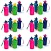24 Pack Bulk Water Bottles for Kids | Reusable Water Bottles 7.5 Inch Beach Accessory, Holds 18 Ounces Of Drinks Neon Color Colors May Very (24 Bottle Pack)