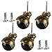 Homend 4-Pack 2-inch Antique Copper Ball Caster with 5/16" x 1 1/2" (8 x 38mm) Socket Type Mounting Stem, 360 lbs. Total Capacity (4 Pack, 2Inch with Stem)