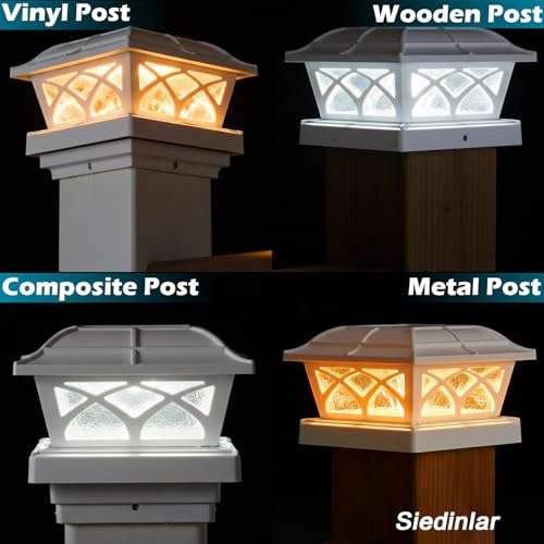 Lampes solaires pour poteau de clôture SIEDiNLAR lot de 4 - 4