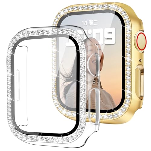 Coque Apple Watch Series 10 42 mm rigide pailletée avec film protecteur transparent