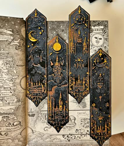 Image of Fantasy Castle Bookmark Set of 4 | Dark Academia Collectible Bookmarks | Premium Decorative Reading Accessories | Ideal Gift for Readers & Book Lovers | Bioplastic