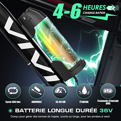 Vivi-Velo-Electrique-Velo-de-Montagne-Electrique-pour-Adulte-26-Pouces-Velo-Electrique-250W-Ebike-de-avec-Batterie-Lithium-ION-Amovible-8Ah-Professionnel-21-Vitesses Vivi Vélo Électrique Vélo de Montagne Électrique pour Adulte, 26 Pouces Velo Electrique 250W Ebike de avec Batterie Lithium-ION Amovible 8Ah, Professionnel 21 Vitesses