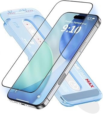 واقي شاشة FLOLAB NanoArmour ONETIME MAX لهاتف iPhone 17، واقي شاشة شفاف مضاد للضوء الأزرق،زجاج مقسى من الدرجة العسكرية، متين، حافة لا نهائية، سهل التركيب، خالي من الغبار