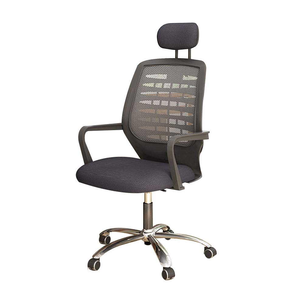 Fotel Biurowy Ergonomiczny Fotel Komputerowy Z Regulowanym Zagłówkiem Obrotowy Fotel Biurowy Z Regulowaną Wysokością Średnie Oparcie Fotel Biurowy Dla Kadry Kierowniczej,Black-Black frame