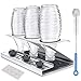 Produktbild HAUSPROFI Abtropfhalter, 3er Hochwertiger Abtropfständer, Flaschenhalter aus Edelstahl mit Herausnehmbare Abtropfwanne und Flaschenbürste für Glasflaschen