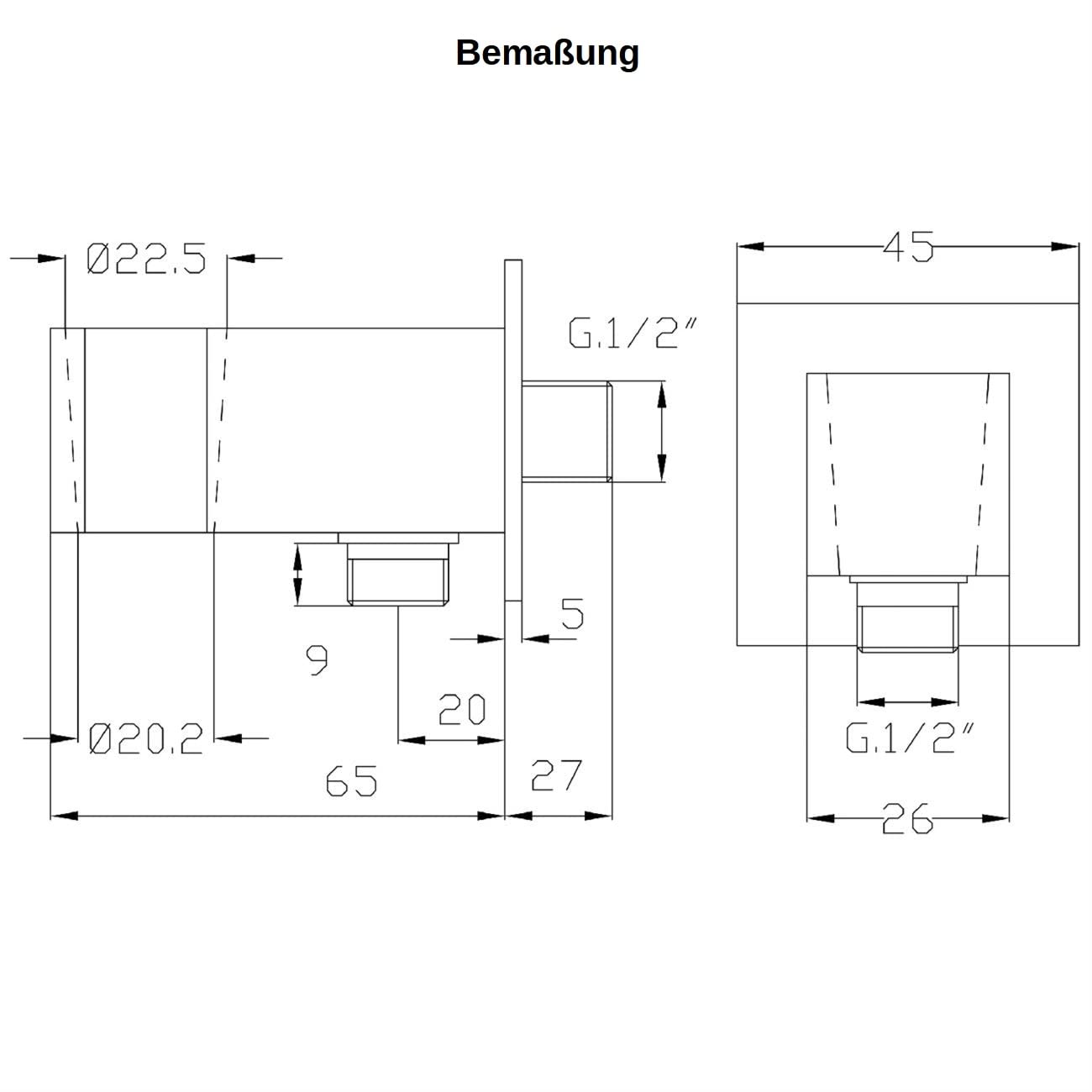 Design Handbrause mit antikalk Düsen/Duschbrause mit Schlauch 200 cm und Wandanschluss mit integrierter Brausehalterung