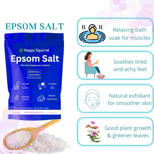 Image of Bath Salt | 0% Preservative - DIY with Epsom Salt (275 G) & Essential Oil (15 ml) | Epsom Bath Salt Foot, Body, Relaxation, Pedicure (Lavender)