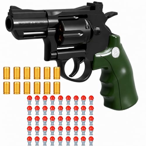 TOYPAPA Revolver Toy Gun | Real Looking Plastic Airsoft Gun Pistol Fully Automatic | 12 Bullet Shell' and 50 Bullets Included.