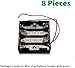 JWISLAND (Pack of 8) 4 AA Battery Holder with Leads - 6V (4 X 1.5V) Plastic Battery Case for DIY Electronics Projects, Toys