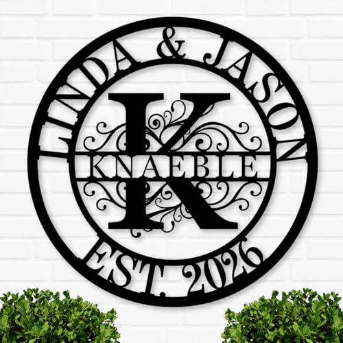 Personalized Family Name Sign Custom Last Name Metal Sign Personalized wedding gifts Monogram gifts Wall Decor Split Letter Name Metal anniversary wedding Signs