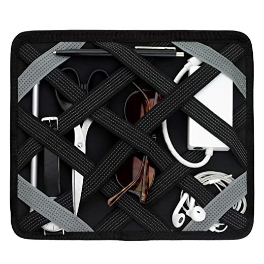 TecStyle Organizer Mappe für Rucksack, Tasche, Auto Rücksitz Etc I Organizer Case für Elektronik, Tablet, Smartphone, Dokumente, Zubehör I Schwarz