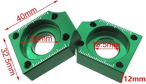 Miniatura 2 de TC-Motor Tensor de eje de cadena de aluminio CNC de 0.59 pulgadas (0.591 in) para Pit Dirt Bike Motocross Motard (verde)