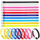 AUEAR, 20 Pack 8mm Wristbands Bracelets for Slide Letters Mix Colors Jewelry Making DIY Craft 10 (Silicone Slide)