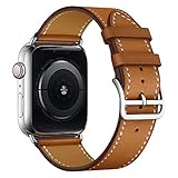 Apple Watch Band, 42mm [Business Series] Apple Watch Leather Band Cow Leather Replacement Band for 42mm Apple Watch Series 3/Series 2/Series 1/Sport/Edition (Brown 42mm)
