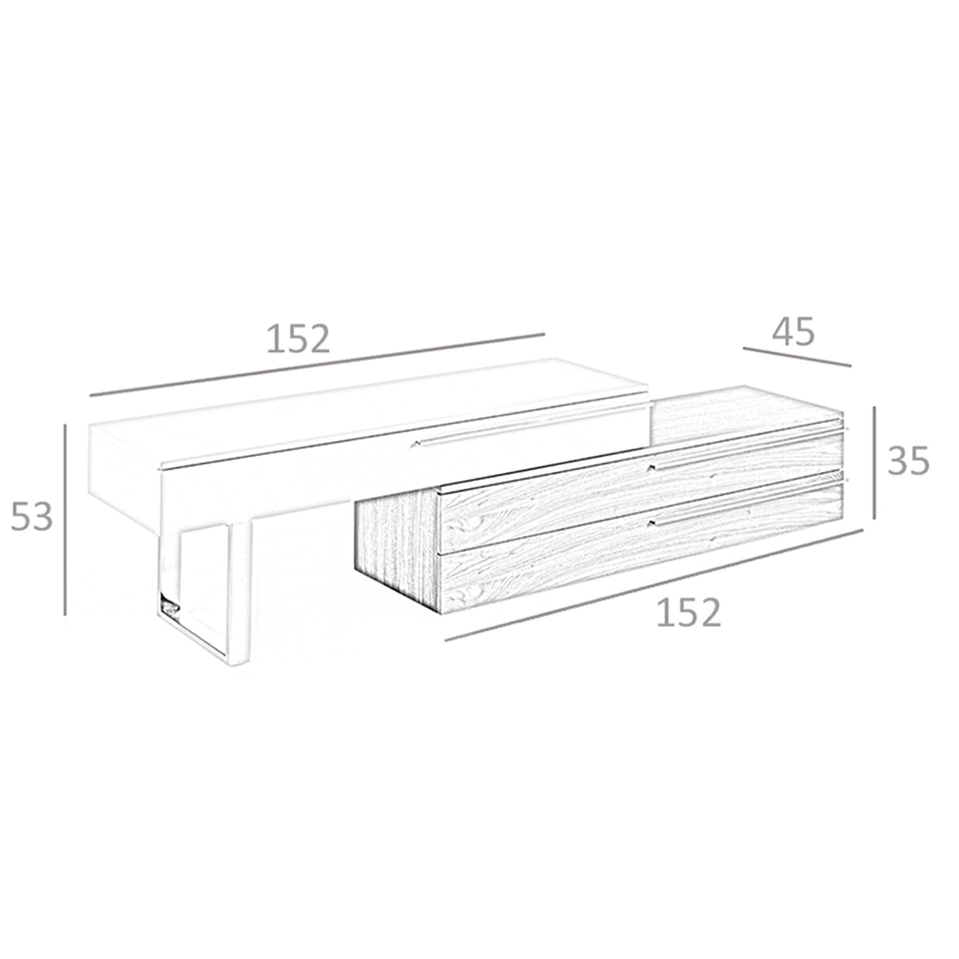 Angel Cerdá - Meuble TV Moderne Modulable Laqué à Dimension Extensible | Rangement Polyvalent et Organisé, Format Extensible, Durable et Fonctionnel, Meuble TV Salon 250 x 45 x 53 cm
