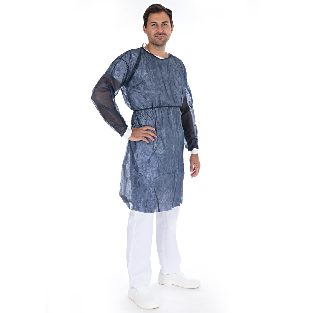 FRANZ MENSCH 100 Stück Hygonorm Kittel Med Eco mit Strickbündchen | PP, grün, L, L: 115cm, Umfang: 140cm, Karton, Kittel für Labor, Medizin, Arbeit,Fremdschutz,Schutz vor Keimverschleppung