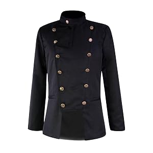 Mens Costumes Medieval Cosplay Coat Solid Color Double Breasted Stand Collar Jackets Halloween Jacket Outerwear