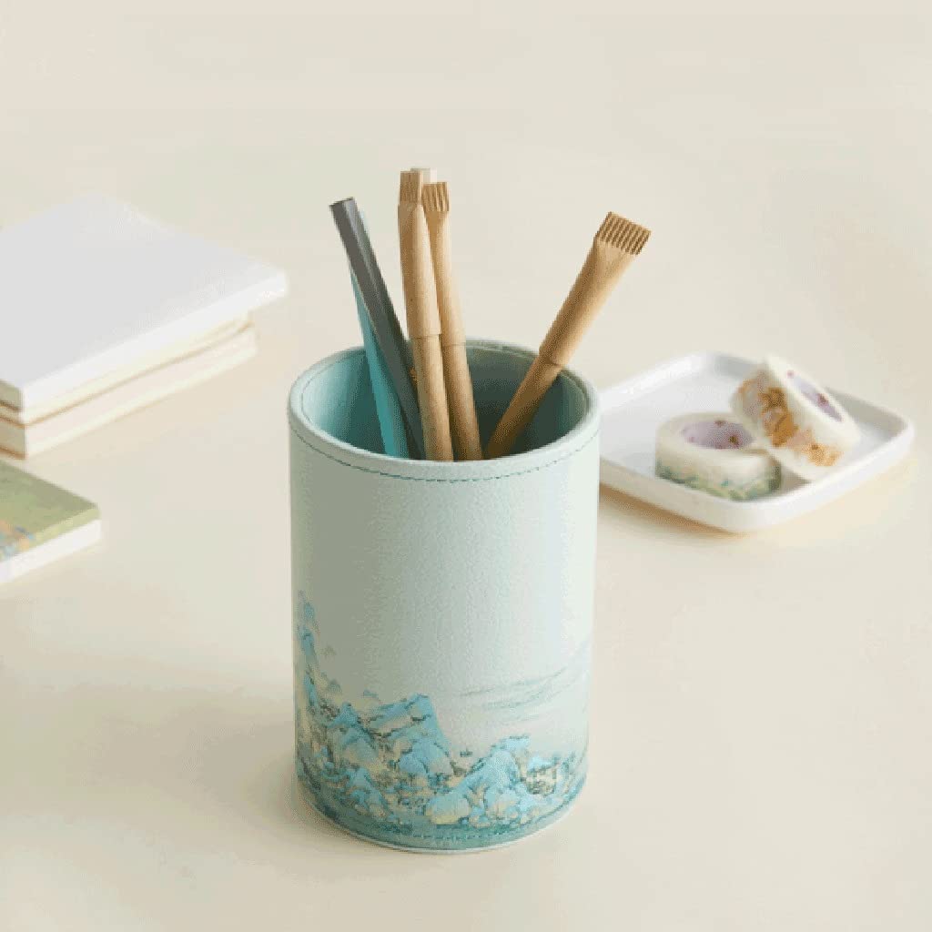 Stiftköcher Kreativer Stifthalter, Personalisiertes PU-Material, Chinesischer Stil, Schreibtisch-Aufbewahrungsbox, Make-up-Pinselhalter, Heimdekoration Organizer