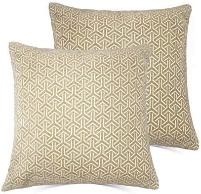 MRNIU Set of 2 Decorative Throw Pillow Covers 18 x 18 inch Coastal Cushions Cotton Home Soft Pillow Case Covers with Invisible Zipper Decorative Pillow Case No Pillow Insert Furniture Cushions