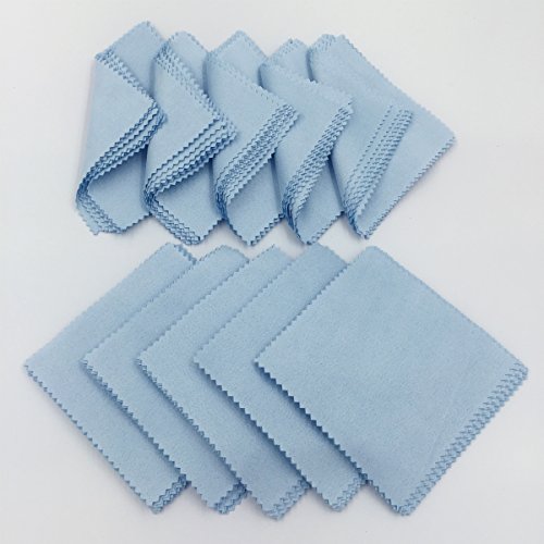 Lantee 100 Pcs Jewelry Cleaning Cloth Polishing Cloth For Sterling Silver Gold Platinum (Blue, 10Cmx10Cm) #TOP2