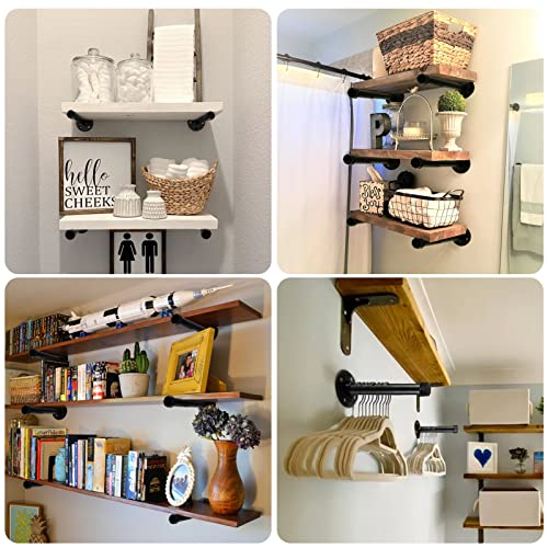 Pintuson 6 Pcs Industrial Pipe Clothes Bar 12 Inch - Wall Mount Clothing Rack - Face Out Wall Clothing Rods For Commercial Retail Boutique Shirt Display #TOP5