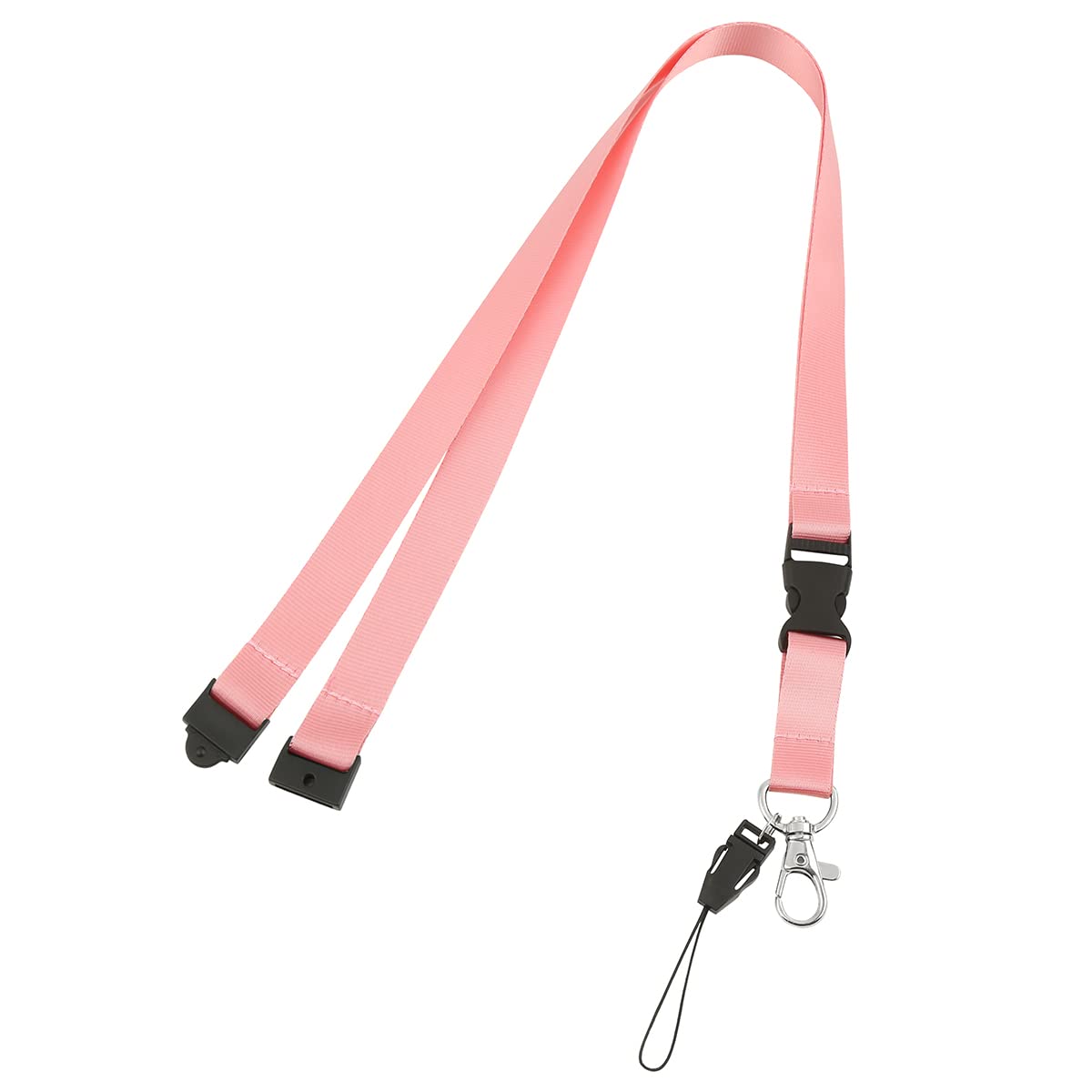 Licqic Pink: 2 Pcs 2 Pcs Neck Lanyard Strap, Lanyards For Neck With Safety Breakaway, For Holding A Id Card, Pass Card Badge, Keys Or Cell Mobile Phone (Pink)