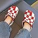 Boy's Fashion Beach Pool Slippers Toddler Sandals for Stylish Water Play, Red and White Checkered Art