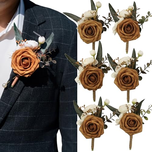 Corsages dorés haut de gamme pour marié et témoin d'honneur - 2