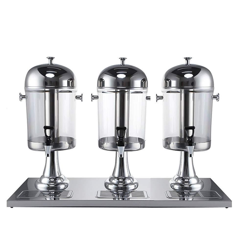 AYCDL Drinks Dispenser, Clear Glass Beverage Dispenser for Beer, Water, Juice, Cocktails with Tight Lid and Tap Stand for Refreshing Cold Drinks and Punch,Silver-Three Head