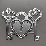 FreeShipping Over 15 USD 2022 New Heart Lock Key Metal Cutting Dies for Card Making Embossing Paper Photo Album Stamps Crafts Templates Mould Stencils