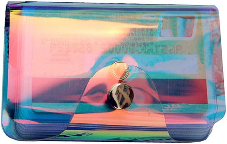 Andear Hologram Business Card Holders Clear Travel Wallets Credit Card Key Purse