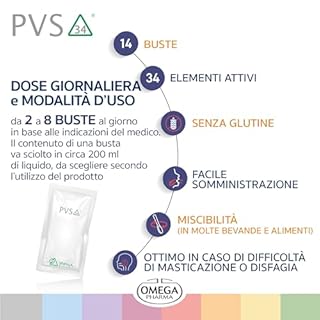 PVS34©® 34 Elementi Nutritivi: Proteine, Glutamina, Vitamine e Minerali – Supporto Energetico e Sistema immunitario – Alimento Fini Medico Speciali - Senza Glutine • 14 Bust. • INPHA 2000